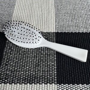 Vintage Estee Lauder Hair Brush Ball Tipped Small Travel Round White Plastic